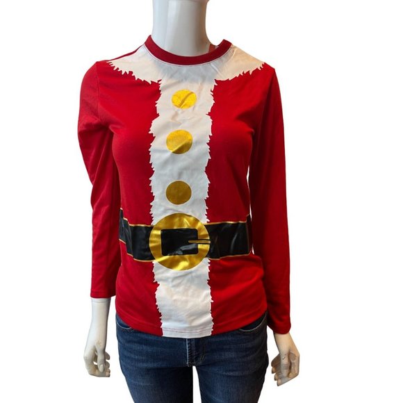 Wondershop Womens Holiday Christmas Sleepwear Shirt Long Sleeve Red Size 12 - Picture 2 of 8